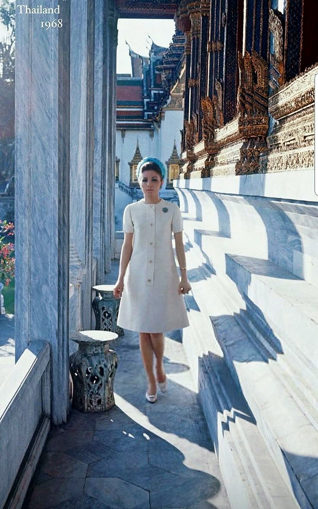 Farah Pahlavi in Thailand, 1968.