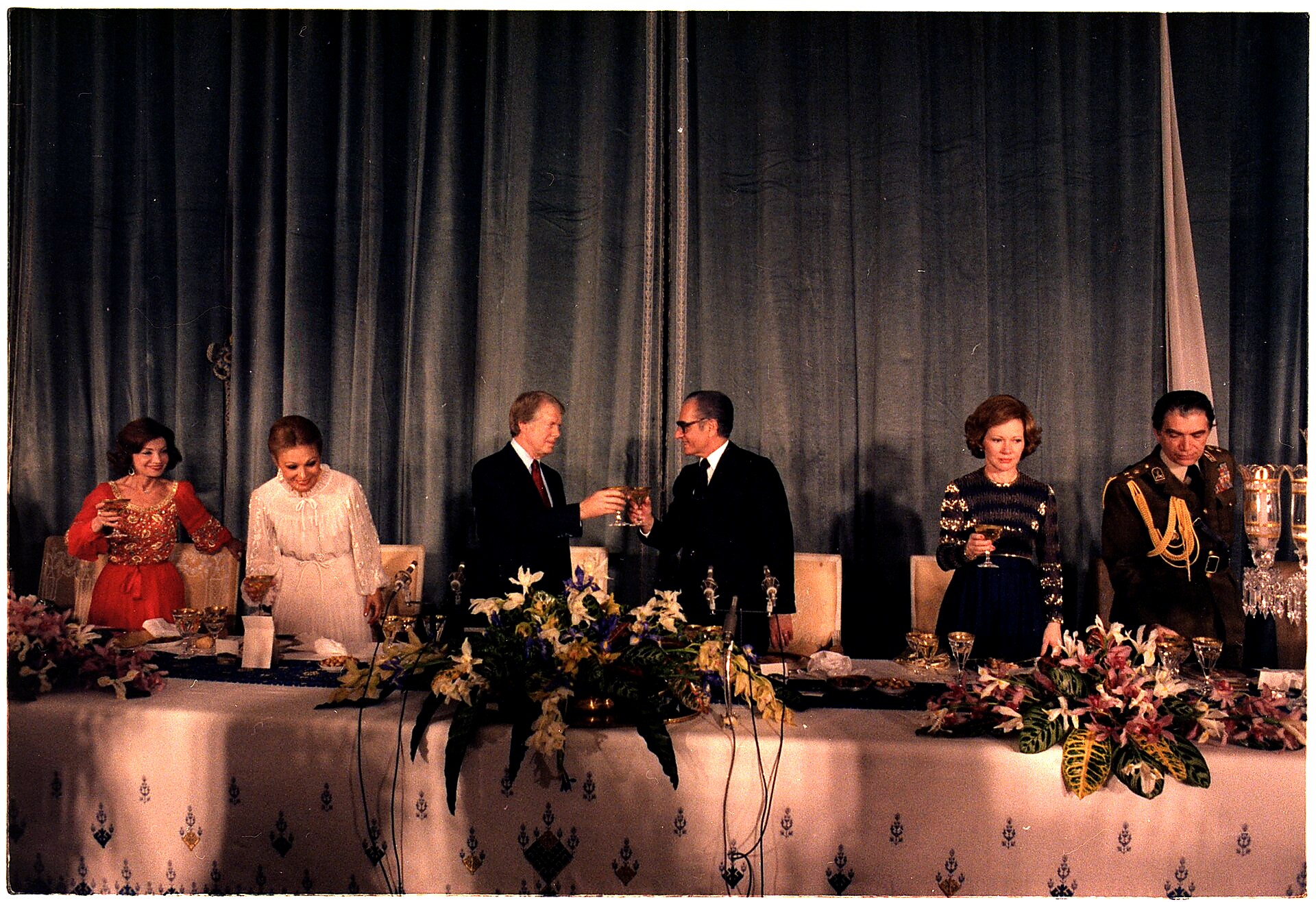 Jimmy Carter And The Shah Toast At A State Dinner Hosted By The Shah Of Iran.