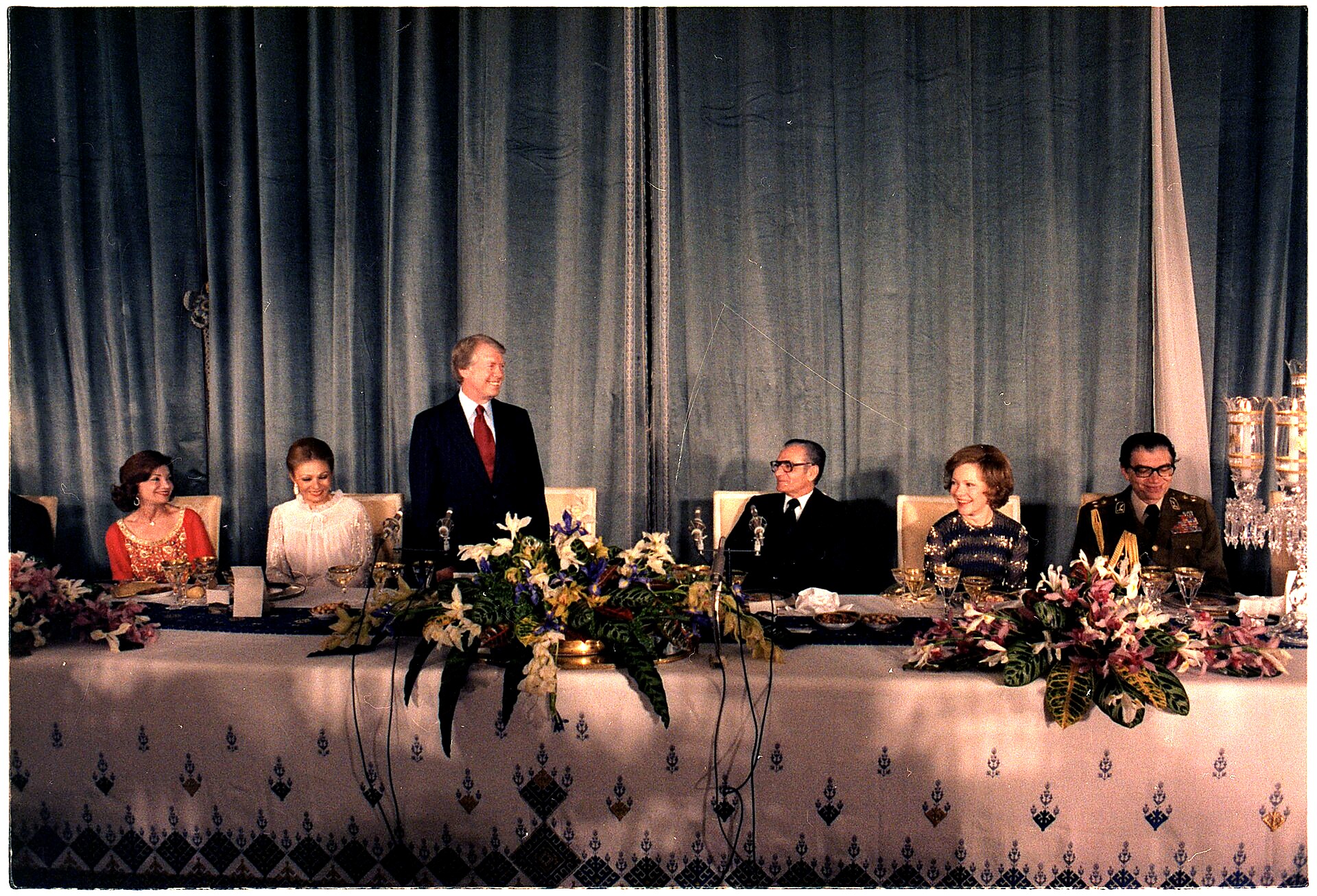 Jimmy Carter Speaks At A State Dinner Hosted By The Shah Of Iran.
