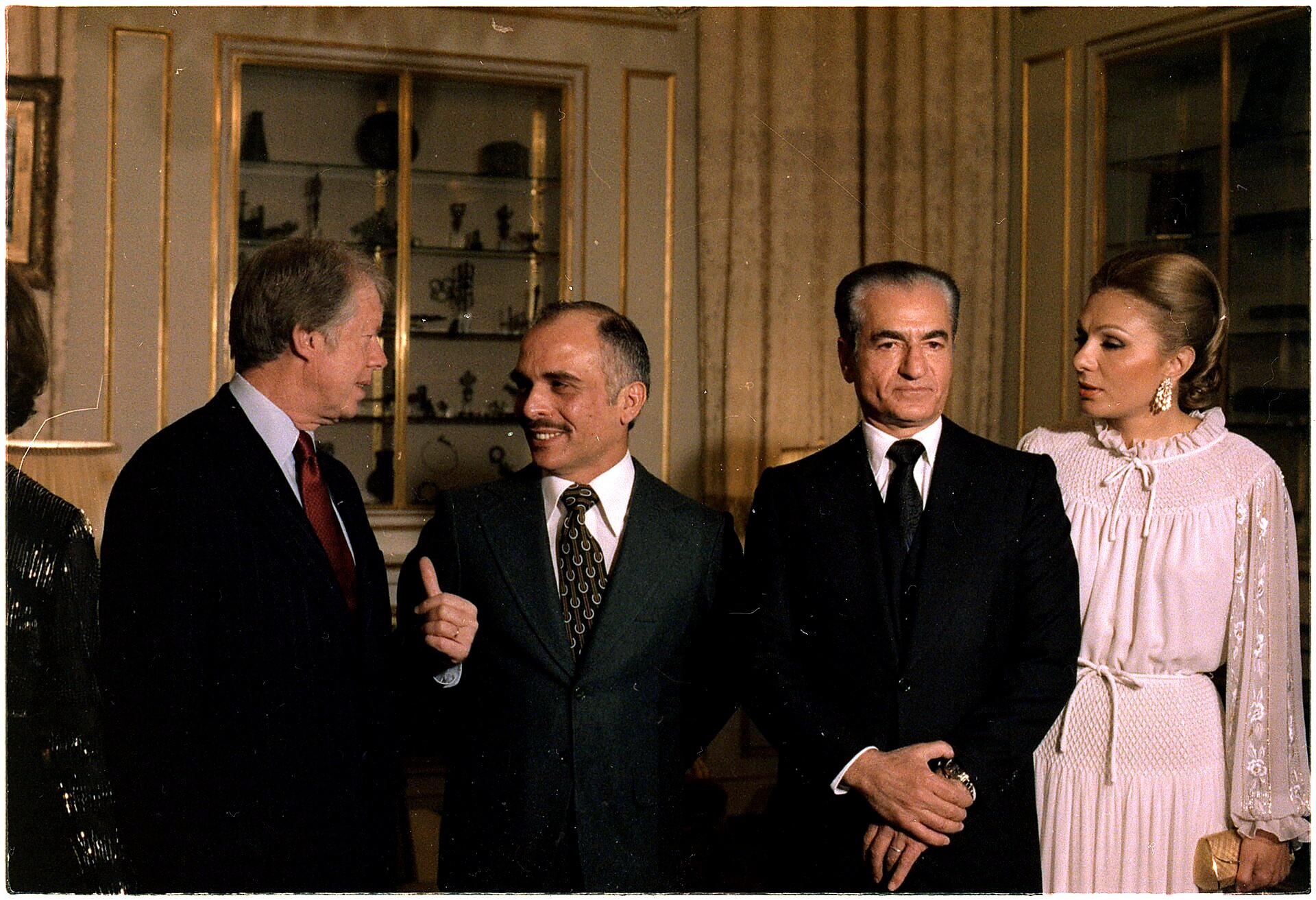 Jimmy Carter With King Hussein Of Jordan The Shah Of Iran And Shahbanou Of Iran.