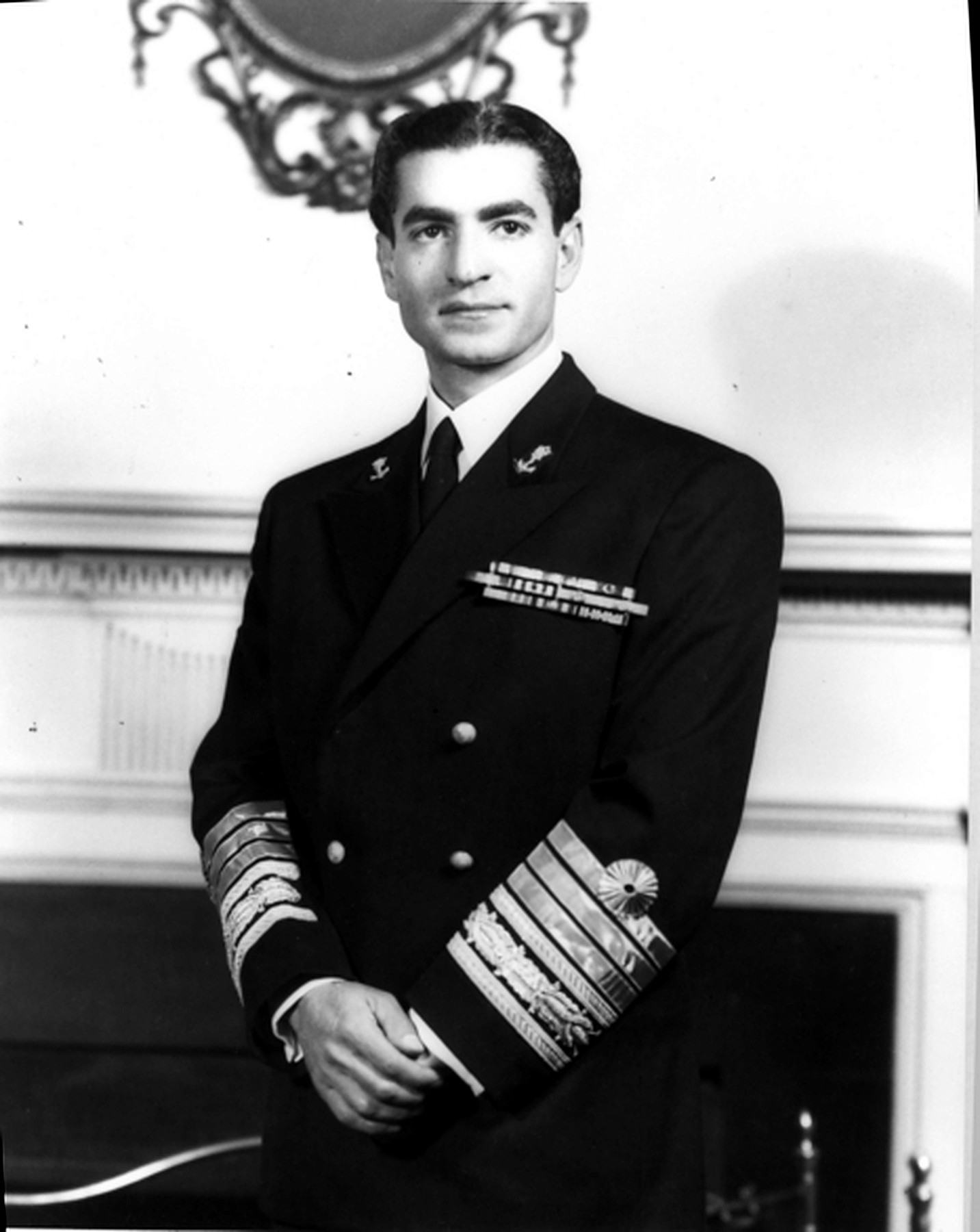 Portrait Of A Young Mohammad Reza Shah Pahlavi In Full Military Dress.