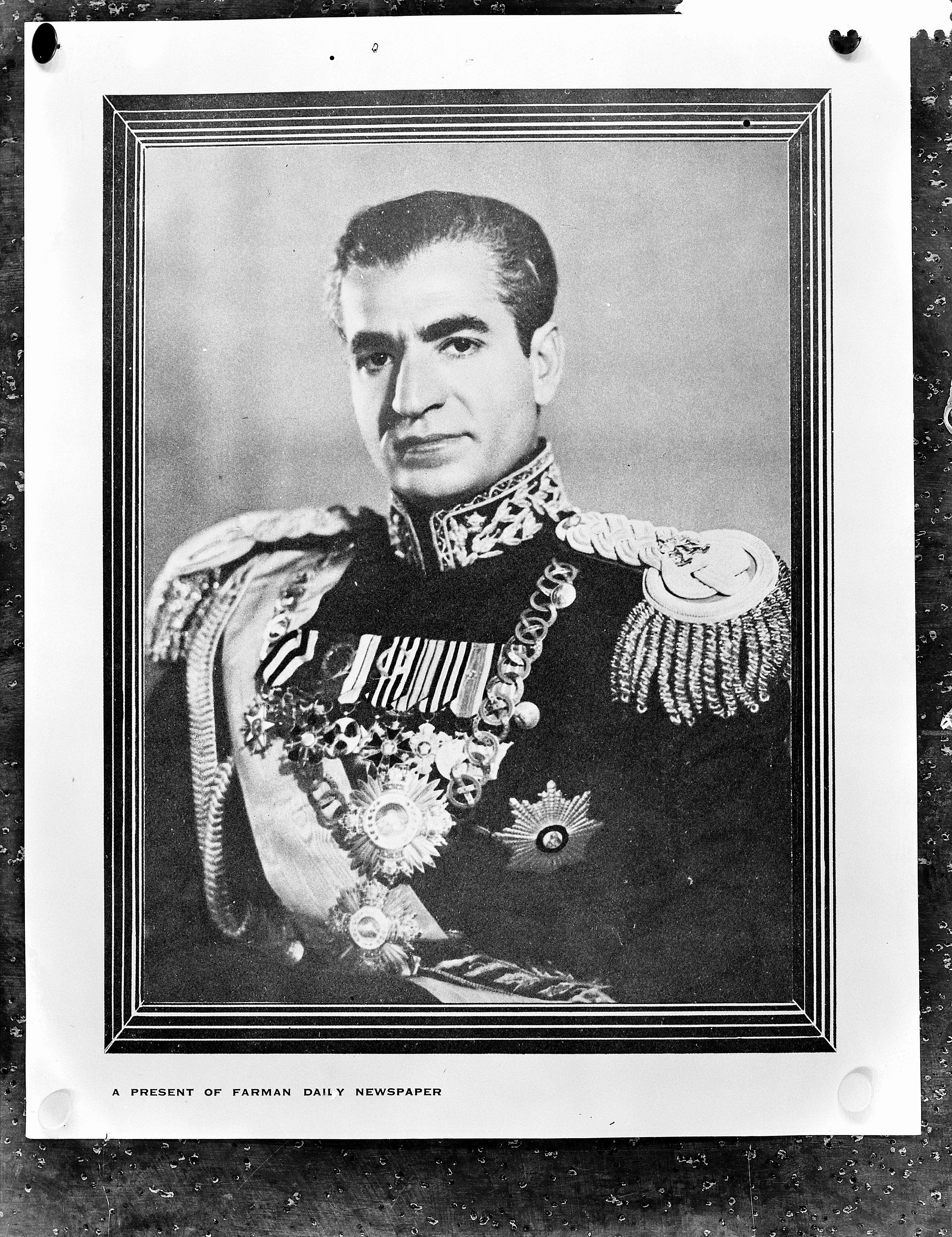 Portret Van Mohammed Reza Shah Pablevi Sjah Van Perzie 3701.