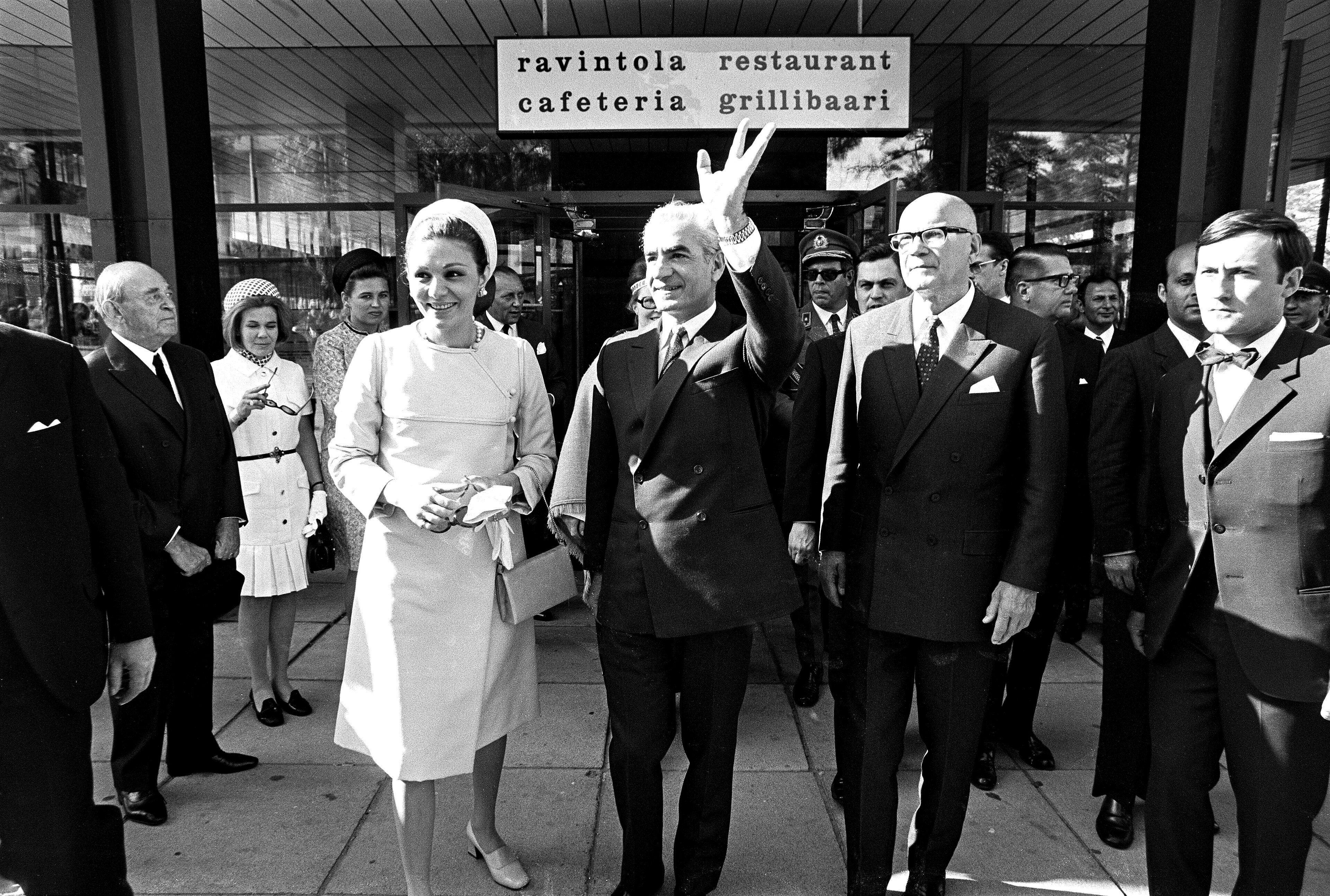Shah Mohammed Reza Pahlavi In Tapiola Finland In 1970.