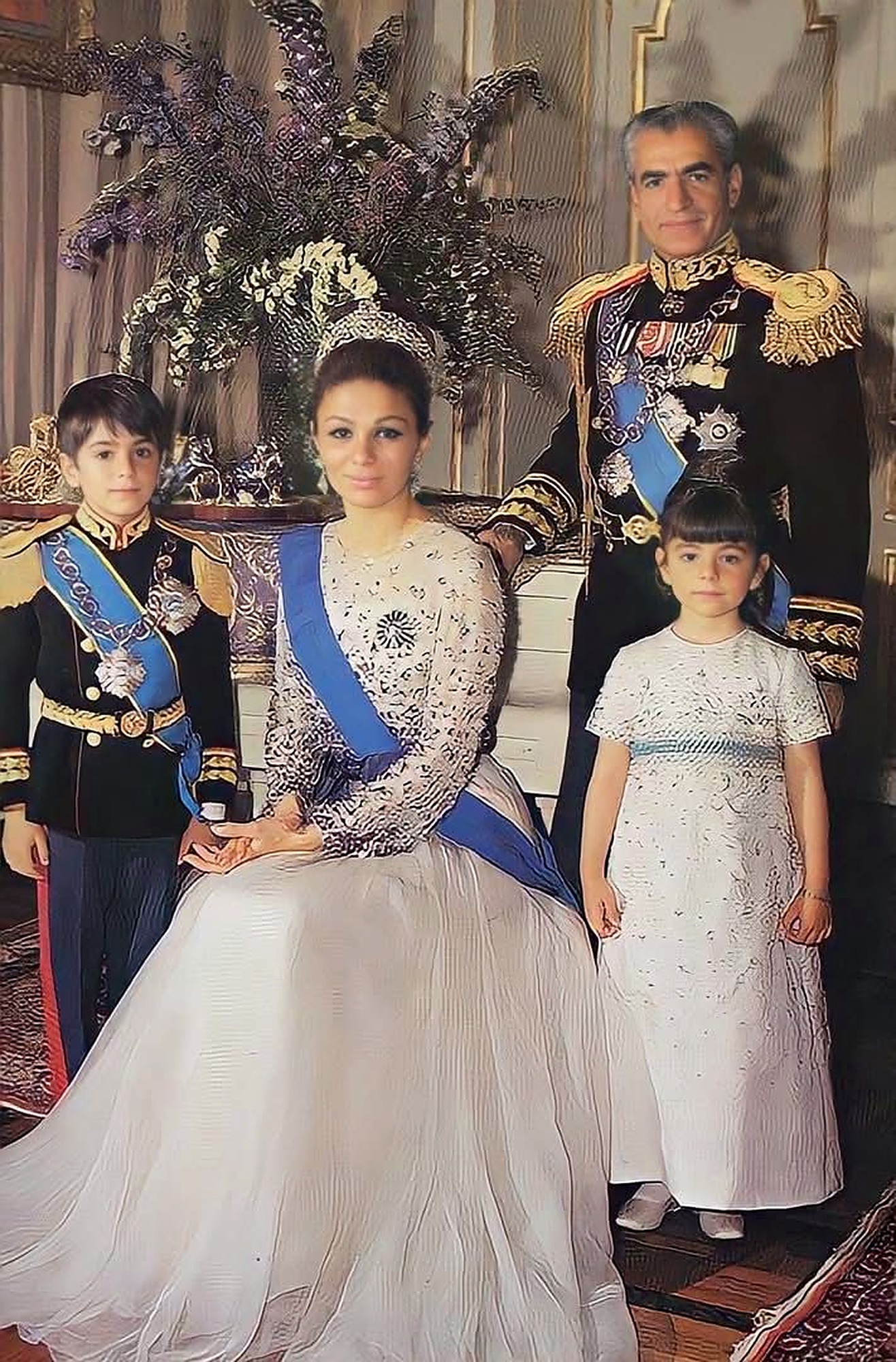Imperial family portrait with the young Crown Prince and Princess.