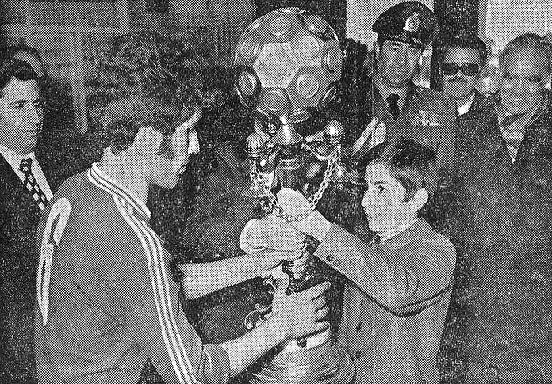 Crown Prince Reza Pahlavi Giving Crown Cup Trophy.
