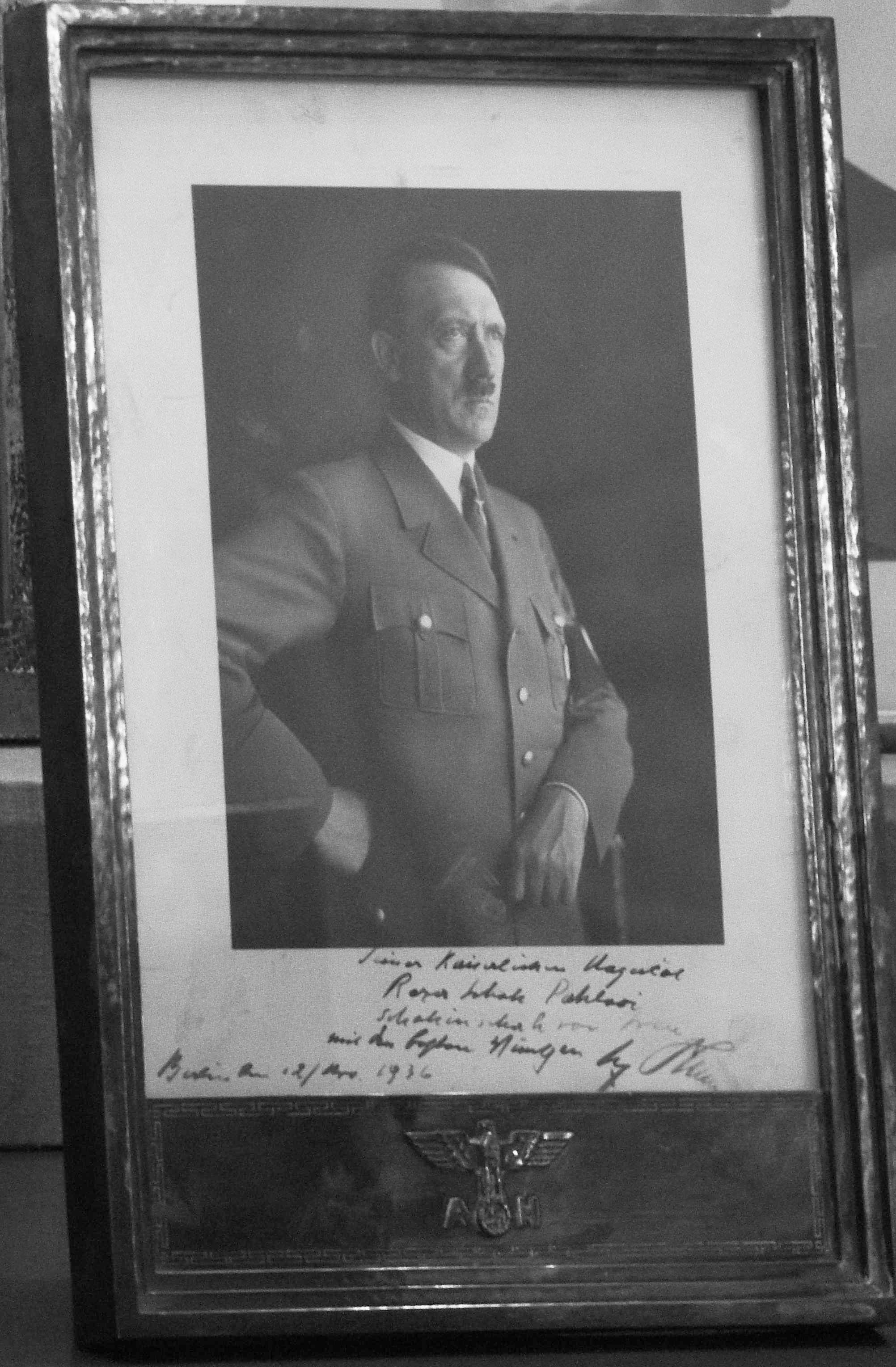 Signed Photograph Of Adolf Hitler And His Best Wishes For Reza Shah Pahlavi Sahebgharanie.
